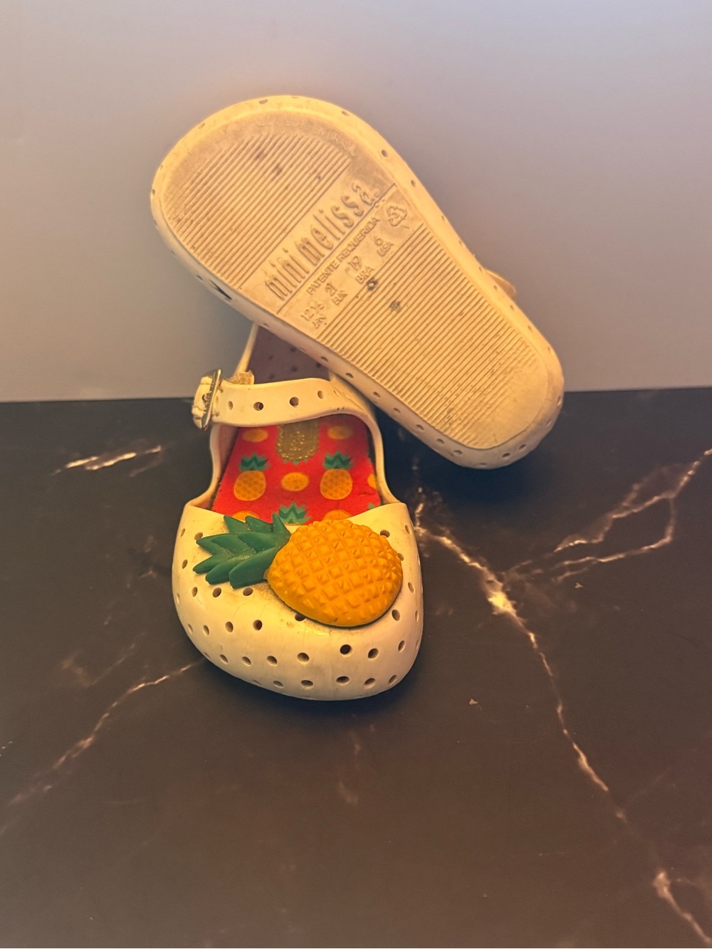 Mini Melissa White Pineapple Mary Jane Shoes